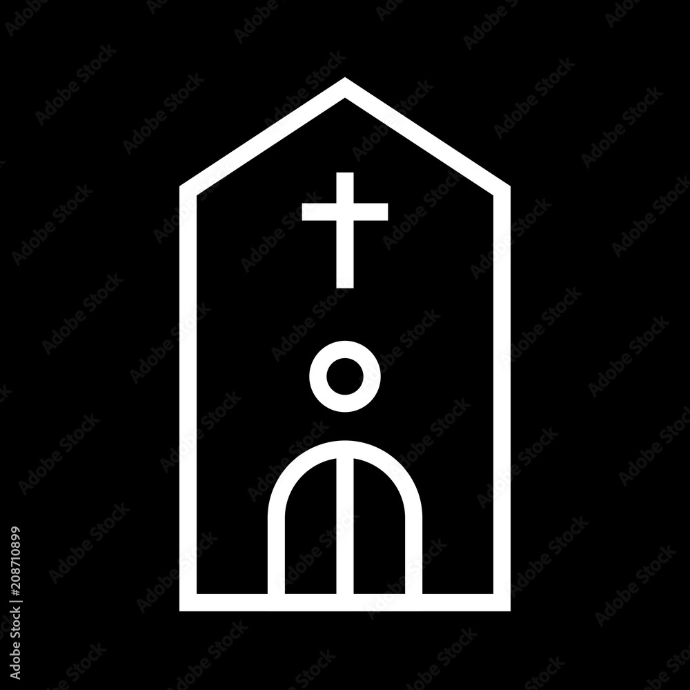 Building icon lined simple flat style illustration Building icon lined simple flat style illustration