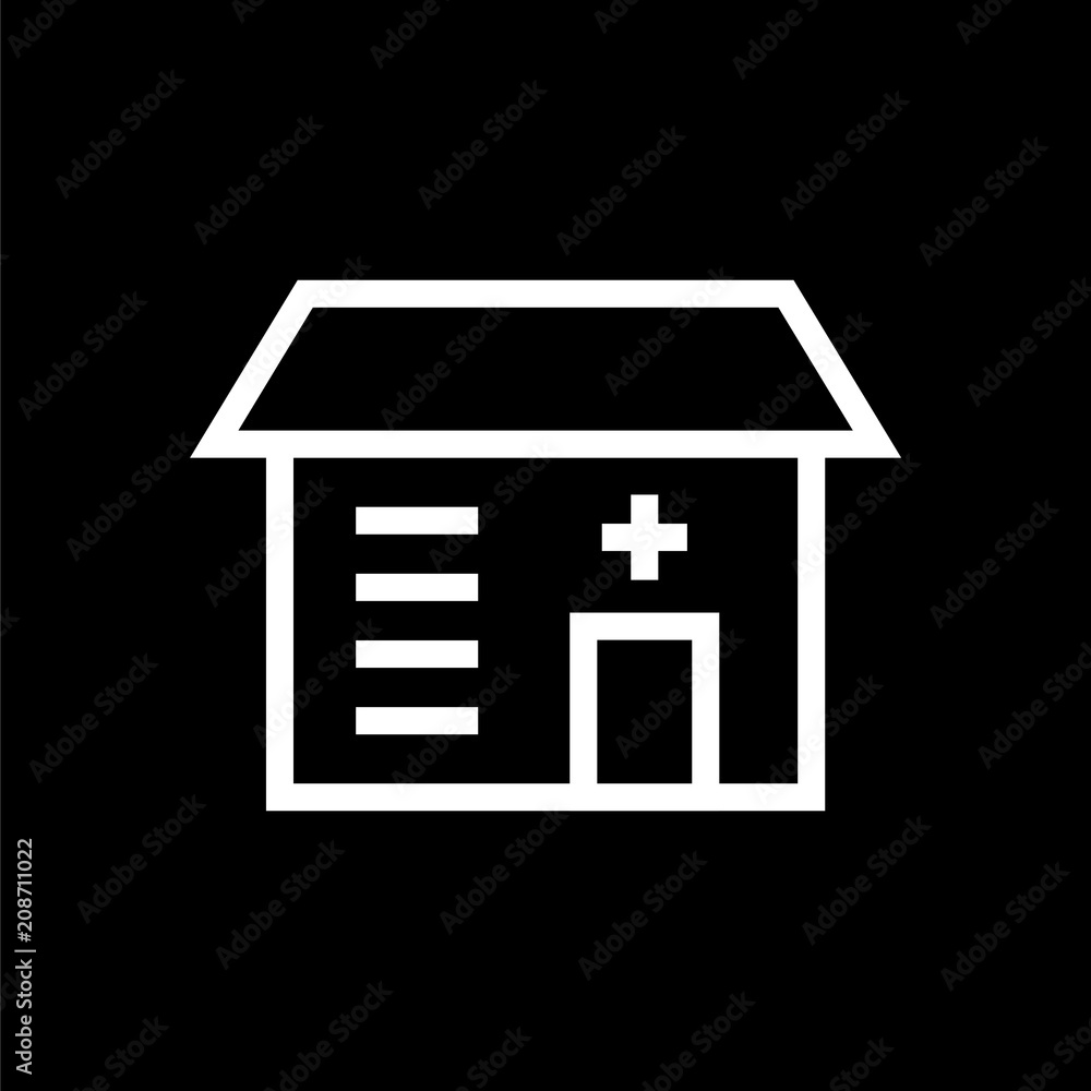 Building icon lined simple flat style illustration Building icon lined simple flat style illustration