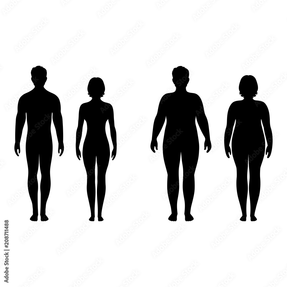 male and female silhouettes on a white background male and female silhouettes on a white background