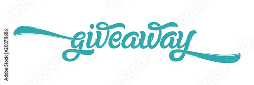 Giveaway Banner Card with Lettering for social media. Modern brush calligraphy. Hand drawn lettering. Vector illustration for banners, ad, print design, poster.