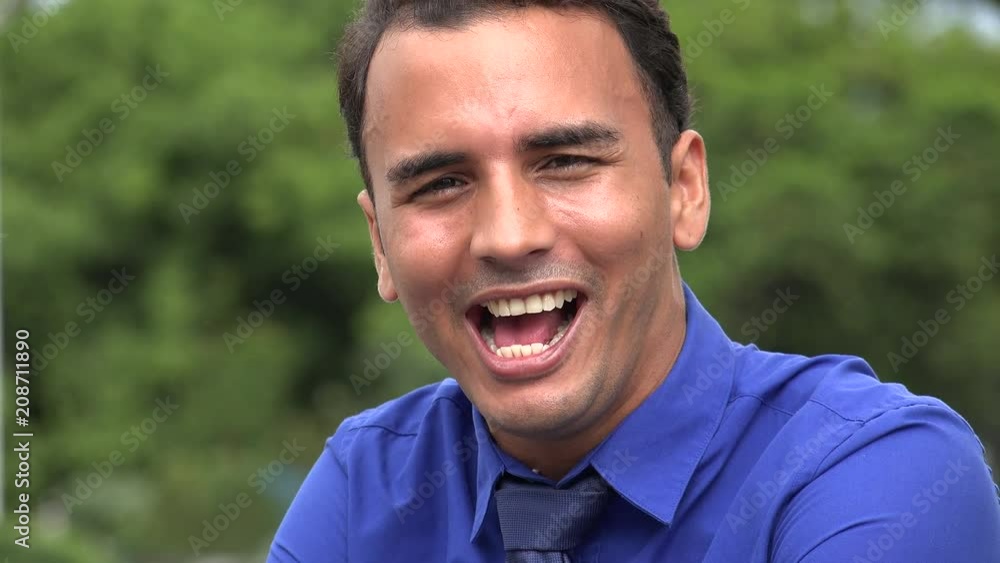 Happy Young Hispanic Business Man And Laughter Happy Young Hispanic Business Man And Laughter