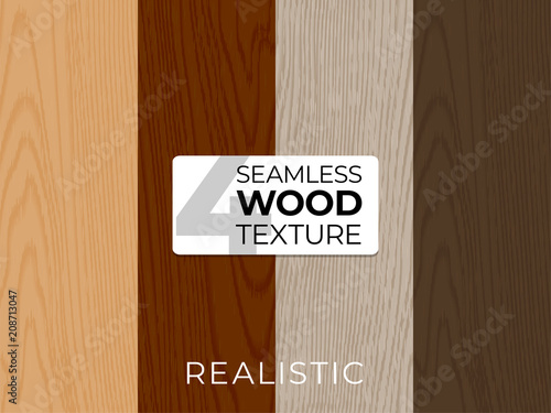 Set of natural vector textures. Wooden seamless patterns. Vector illustration for posters, backgrounds, print, wallpaper. Repeating pattern. Illustration of wooden boards. EPS10.