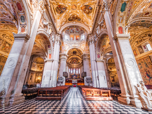 Bergamo, Italy,Circa May 2018.Interior of Basilica of Santa Maria Maggiore