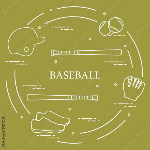 Baseball bats, glove, balls, helmet, shoes.