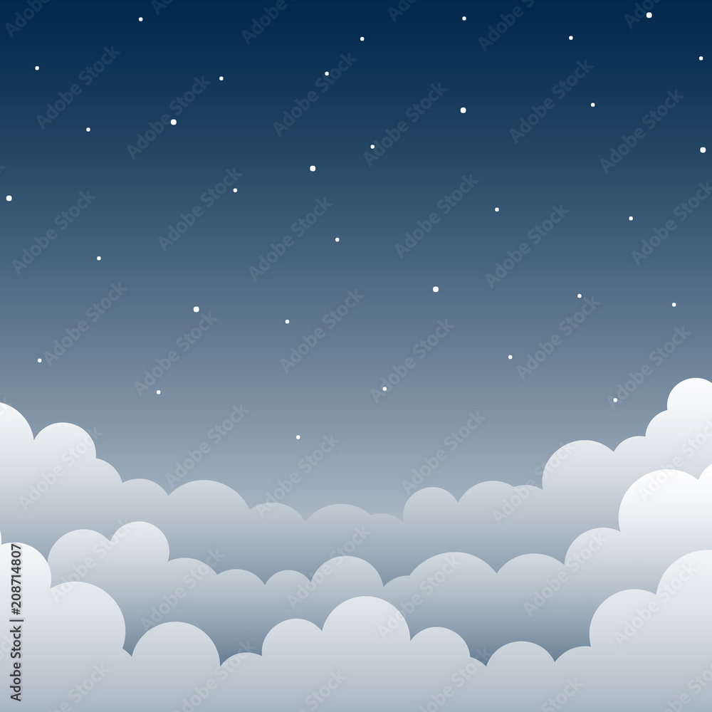 Dark Blue Gradient Cloud and Sky Background, Vector Illustration, You can use it as a background and place your text Dark Blue Gradient Cloud and Sky Background, Vector Illustration, You can use it as a background and place your text
