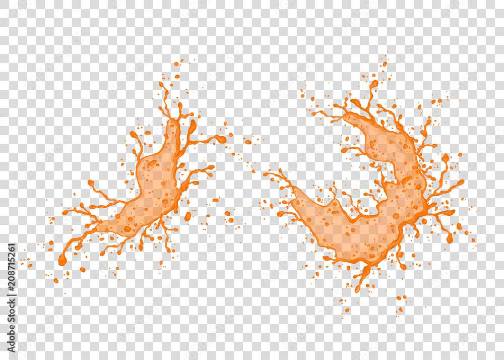 Fototapeta premium Orange juice splash and drops.