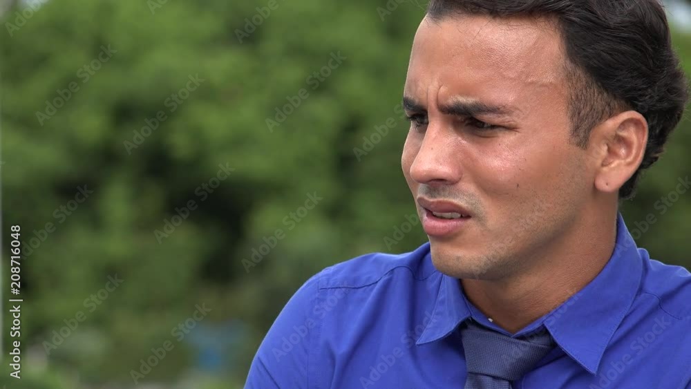 Fearful Confused Young Hispanic Business Man Fearful Confused Young Hispanic Business Man