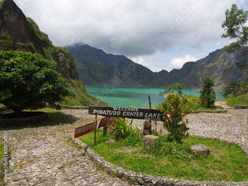 The Sulfur Lake of Pinatubo Volcano. Travel in Clark, Philippines in 2013, 21th July
