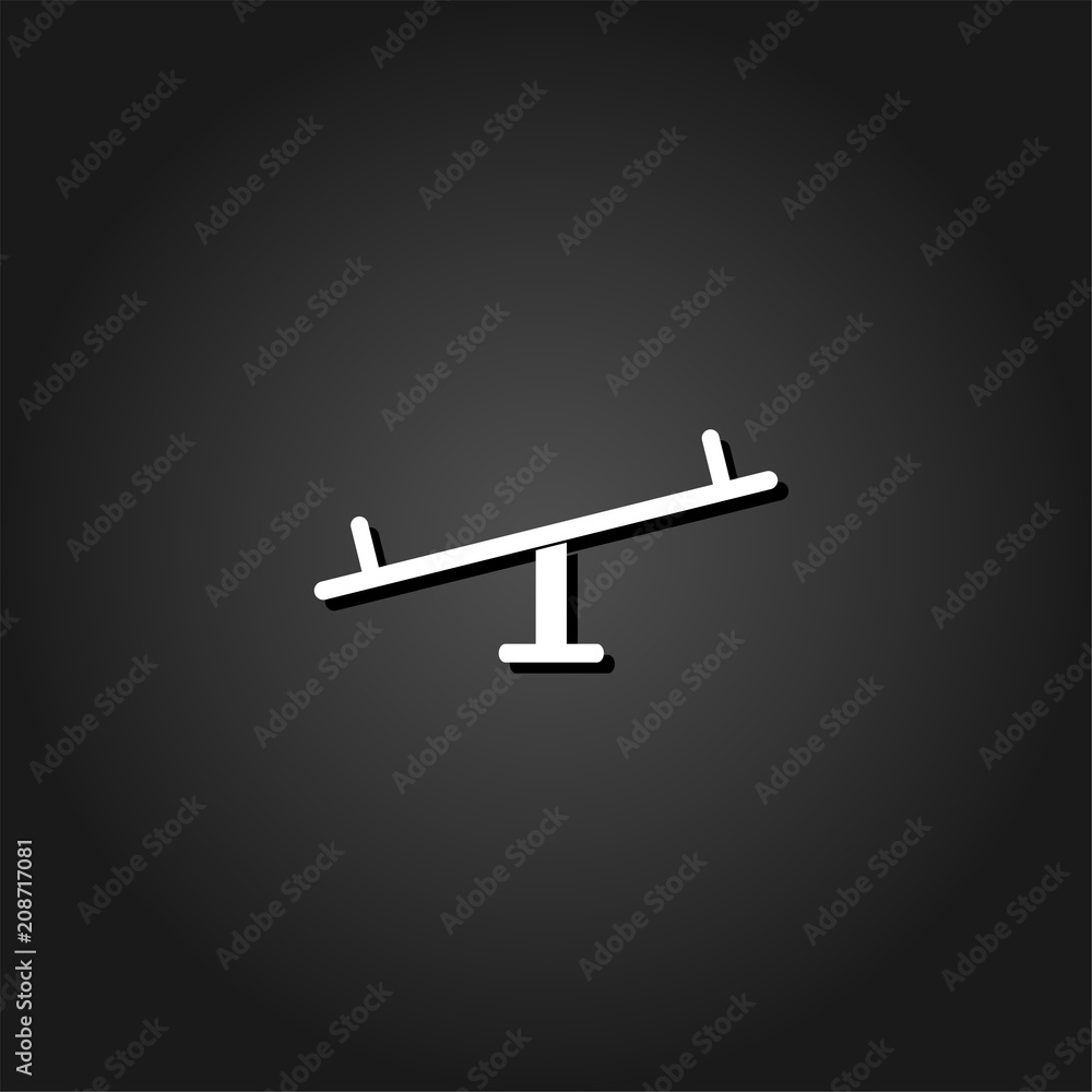 Swing icon flat. Simple White pictogram on black background with shadow. Vector illustration symbol Swing icon flat. Simple White pictogram on black background with shadow. Vector illustration symbol