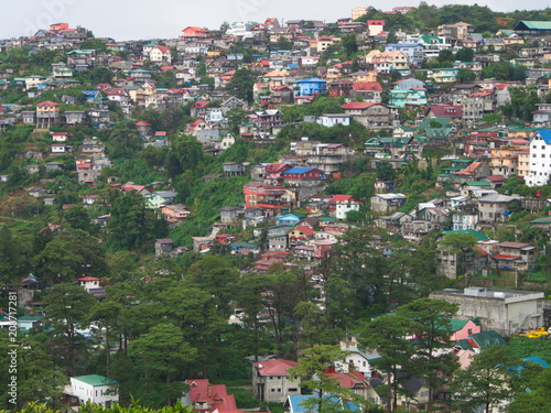 14th July 2013 , Baguio City, on the Philippines’ Luzon island, is a mountain town Called the “City of Pines. Houses on the mountain.