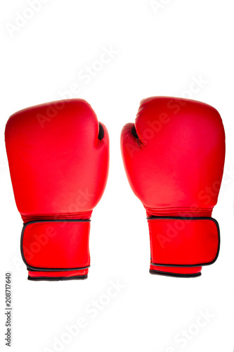 isolated pair of red boxing gloves © PhotoGP