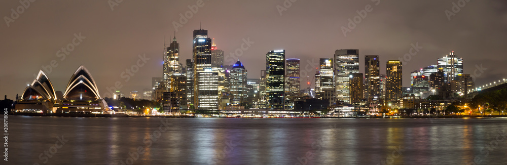 Fototapeta premium Australia, Sydney, panorama nocą