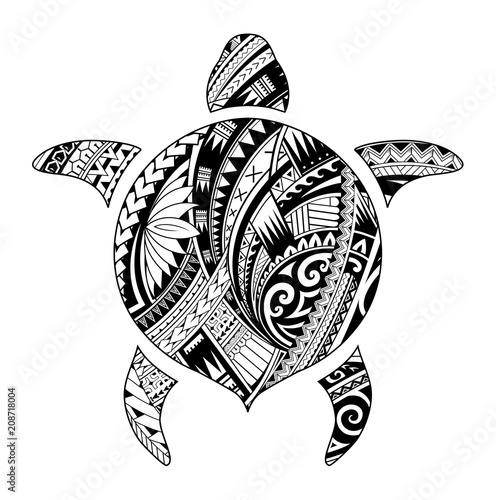 Tribal tattoo for aboriginal turtle shape