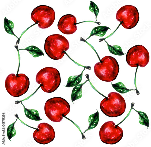 cherry water colour