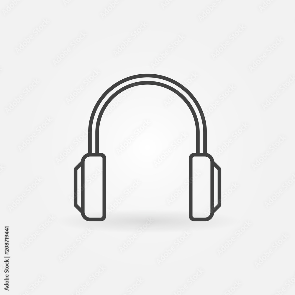 Headphones simple line icon. Vector headphone concept sign Headphones simple line icon. Vector headphone concept sign