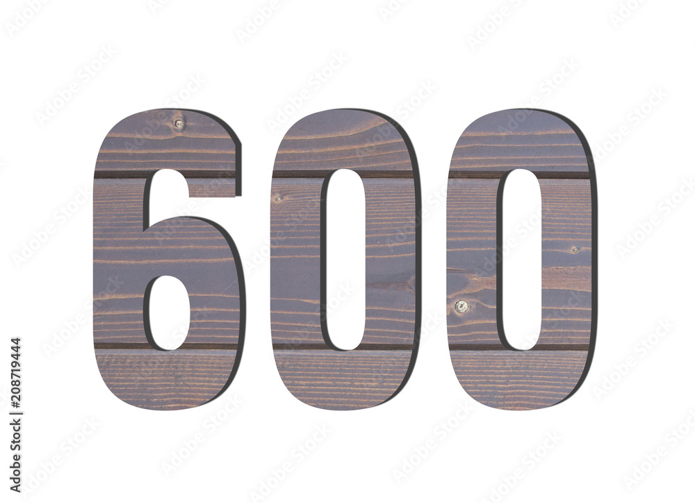 600 3d Number. Decorative brown wooden planks texture 600 3d Number. Decorative brown wooden planks texture