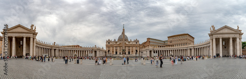 VATICAN CITY, VATICAN - JUNE 8, 2018: Vatican Place and Saint Peter Church after Pope Francis Sunday Mass in Rome