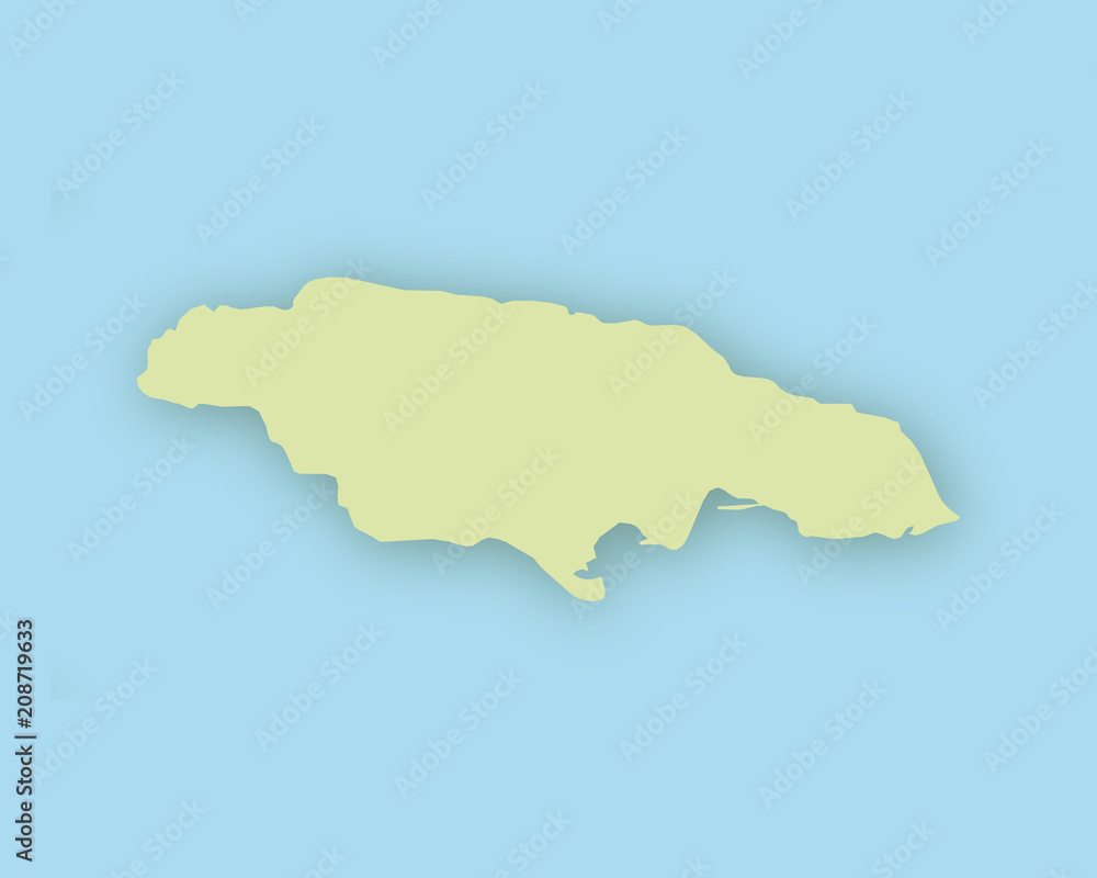 Karte von Jamaika mit Schatten