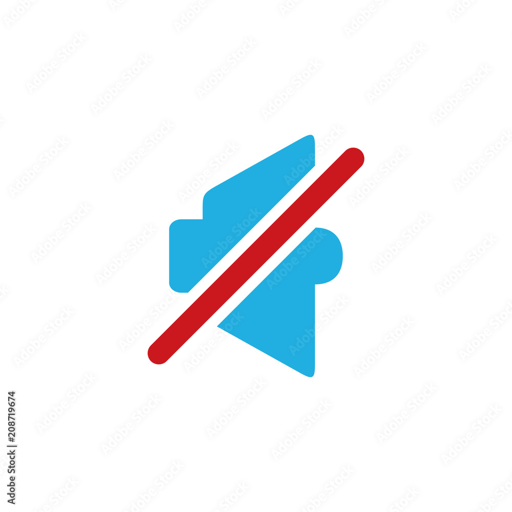 Disable Sound Logo Icon Design