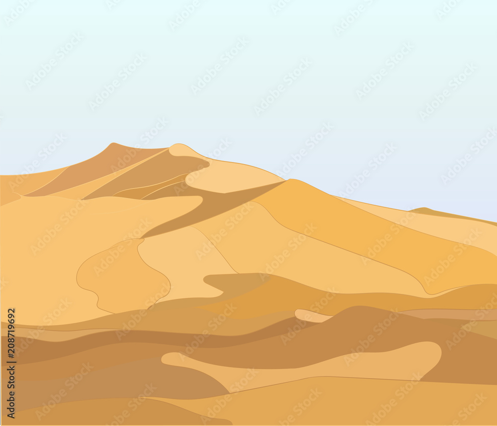 landscape desert, vector