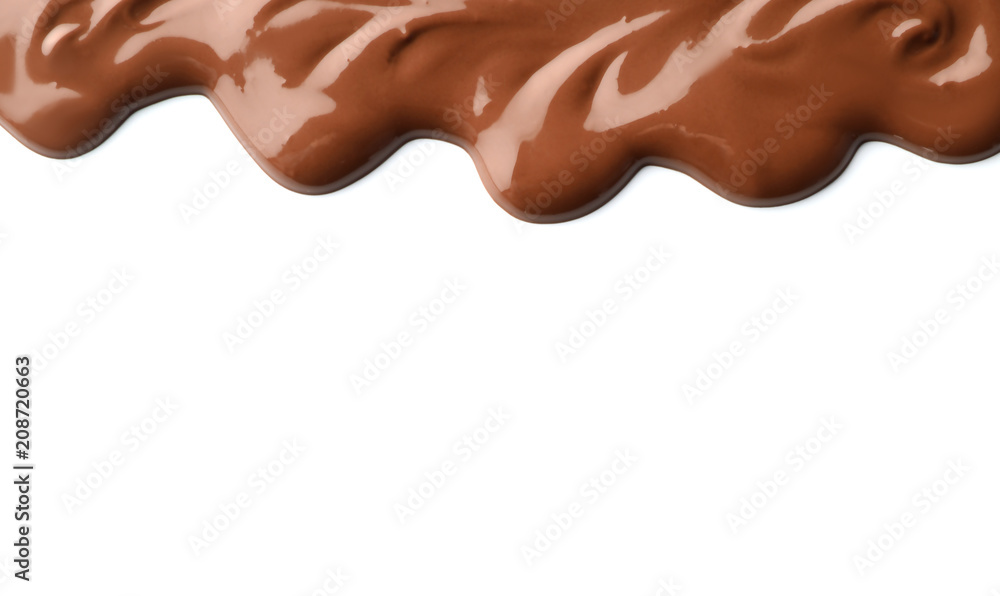 Molten chocolate on white background Molten chocolate on white background