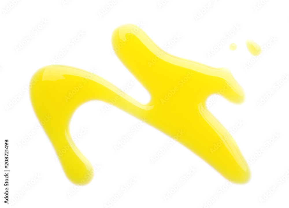 Spilled fresh olive oil on white background Spilled fresh olive oil on white background