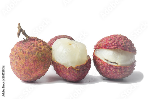 lychee  fruit isolated on white background
