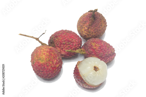 lychee fruit isolated on white background 