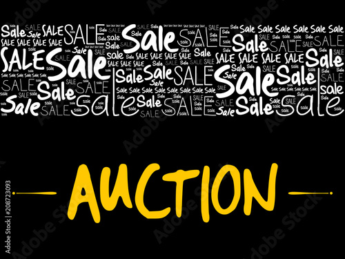AUCTION word cloud collage, business concept background