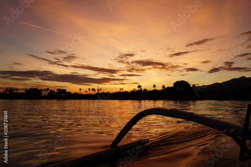 sunset over the ocean in Bali