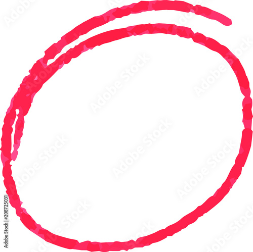 Red Pencil stroke Circle 3