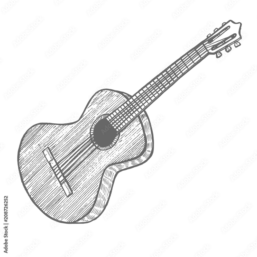 Guitar in Hand-Drawn Style Guitar in Hand-Drawn Style