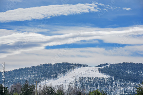 Divibare mountain winter season with ski trail in Serbia