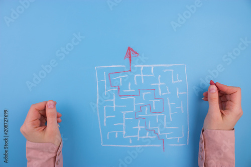 hand drawing to a maze photo