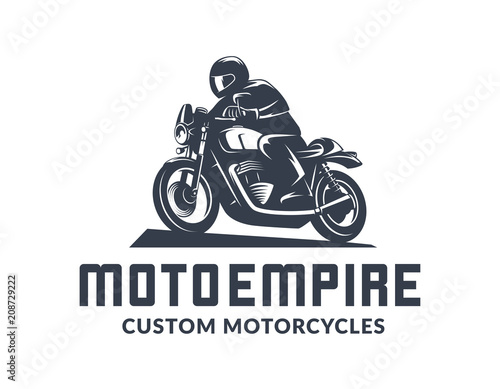 Vintage cafe racer motorcycle logo.