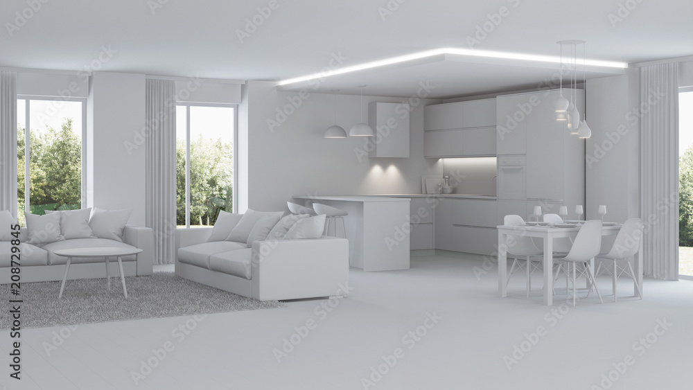 Modern house interior. Repairs. Gray interior. 3D rendering. Modern house interior. Repairs. Gray interior. 3D rendering.