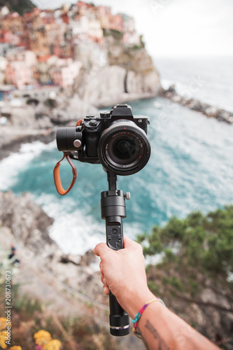 Video camera sul mare con gimbal photo