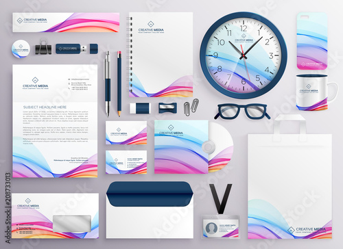 stylish big set of business stationery items