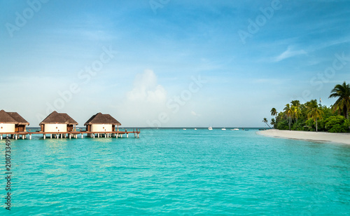 The perfect beach. Maldivers water villas