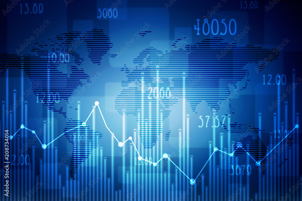2d rendering Stock market online business concept. business Graph 2d rendering Stock market online business concept. business Graph