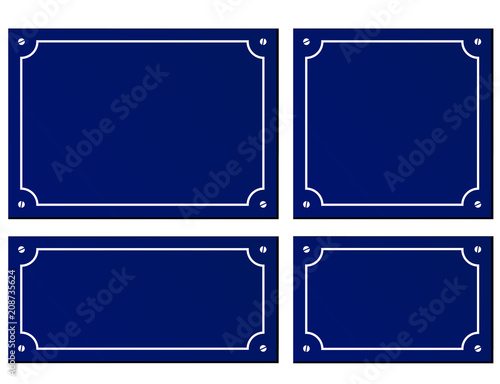 four sizes blue plaques background photo