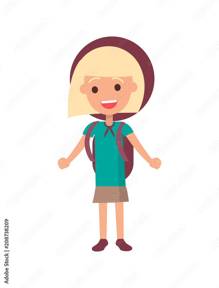 Smiling Girl Scout Isolated Illustration Smiling Girl Scout Isolated Illustration