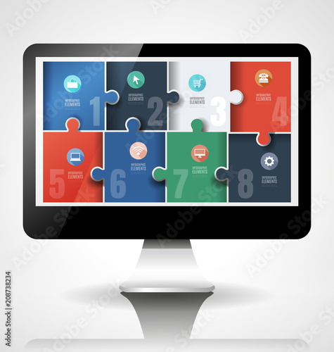 puzzle  infographic templates.