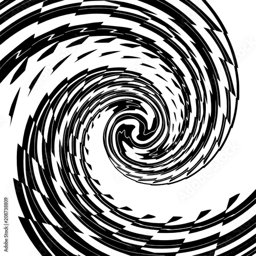 Abstract spiral in a black - white colors