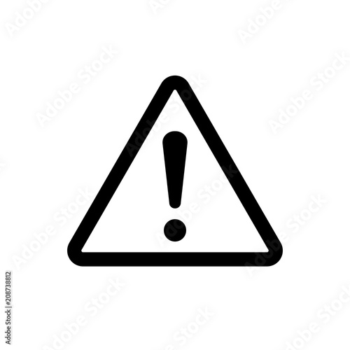 Danger sign vector icon. Attention caution illustration. Business concept sample flat pictogram on white background.