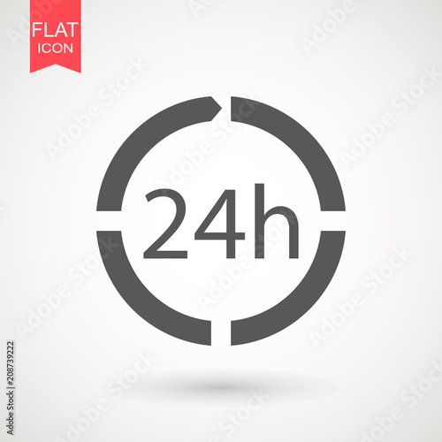 twenty four hour icon. open 24 hours a day icons.