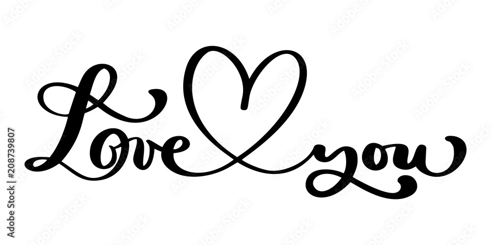 Love greeting card design with stylish red text for Happy Valentines Day celebration. Wedding lettering quote. Vector vintage text, lettering phrase. Isolated on white background Love greeting card design with stylish red text for Happy Valentines Day celebration. Wedding lettering quote. Vector vintage text, lettering phrase. Isolated on white background