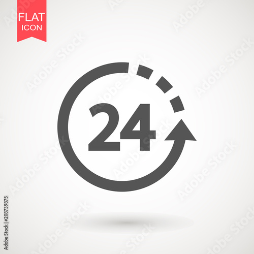twenty four hour icon. open 24 hours a day icons.