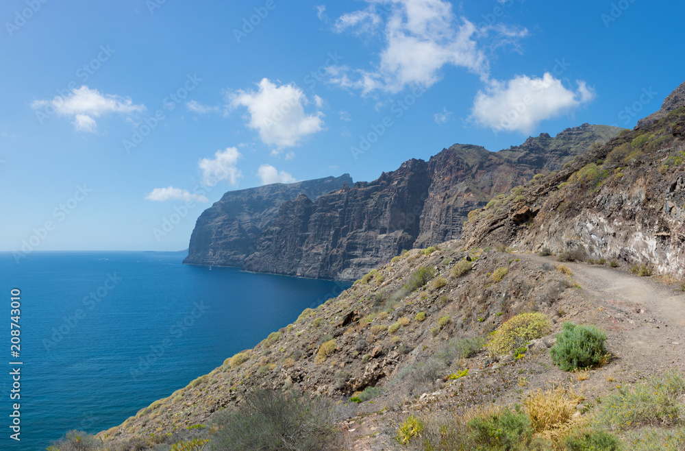 Acantilados de Los Gigantes beautiful cliffs in Puerto de Santiago. Tenerife, Canary Islands.