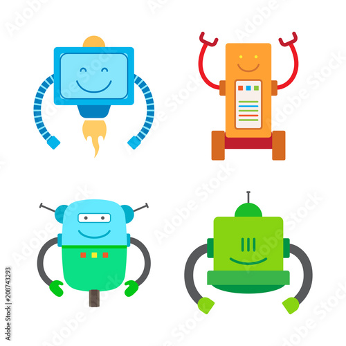 Robotic Creatures Collection Vector Illustration